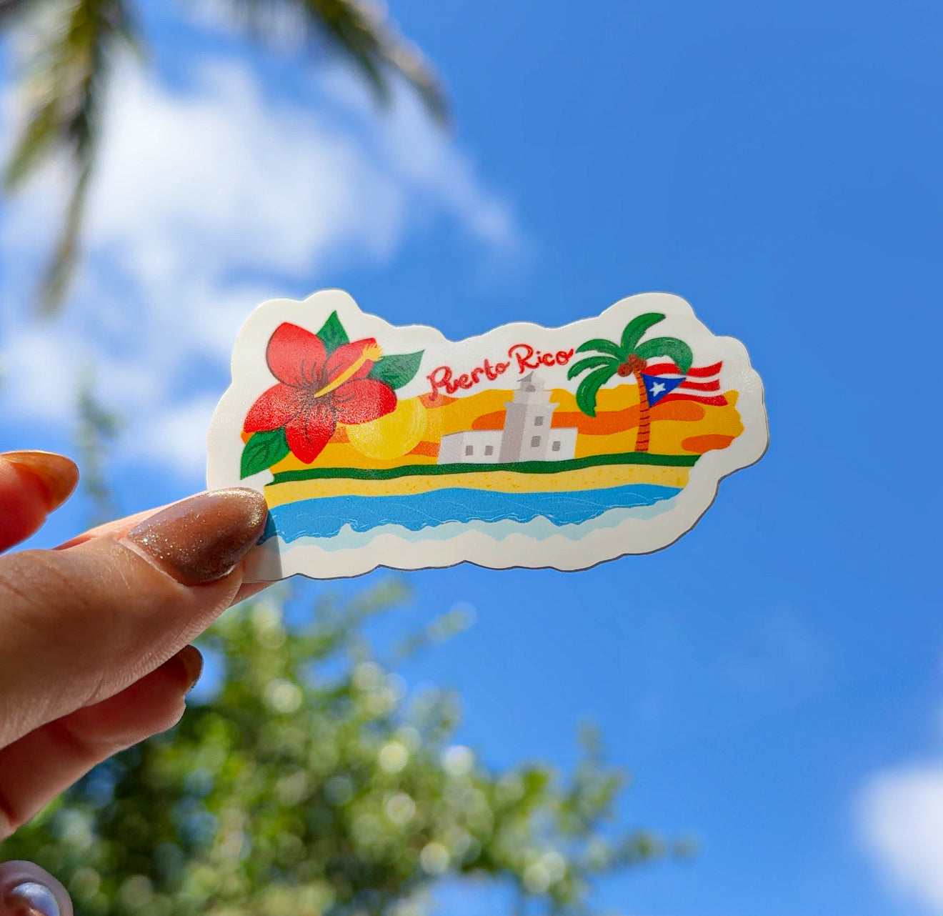 La isla del encanto (Sticker Laminado)