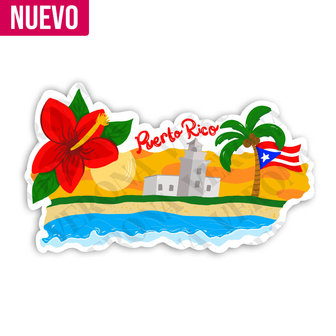 La isla del encanto (Sticker Laminado)