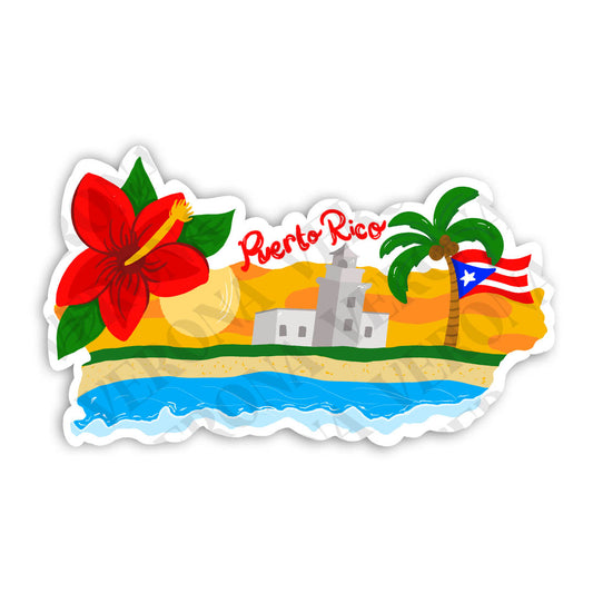 La isla del encanto (Sticker Laminado)